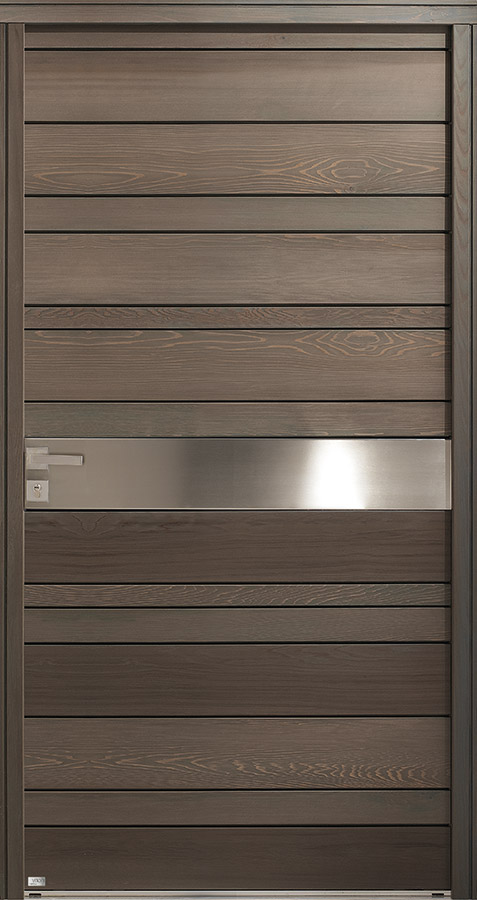 porte d'entrée en bois nativ 8 zilten couleur cendrée