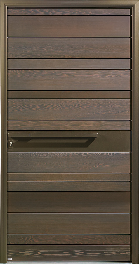 porte d'entrée moderne en bois nativ 9 fusion zilten couleur cendrée